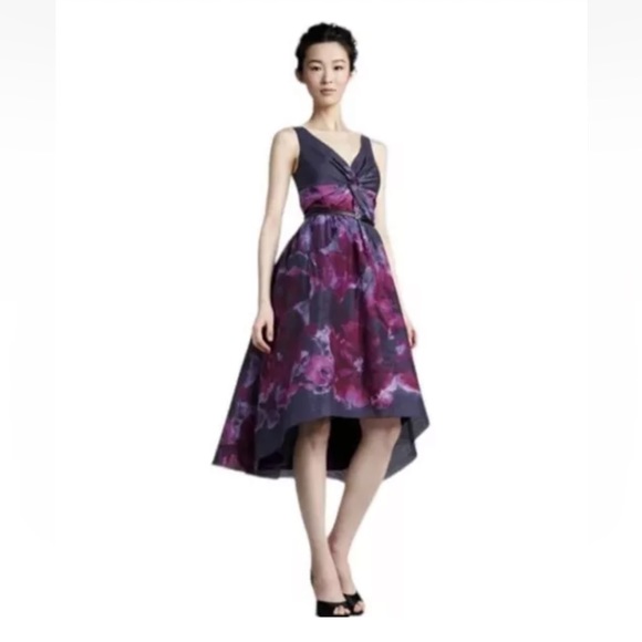 Neiman Marcus Lela Rose for Target Women’s Formal Dress Gown Purple Pockets Silk - Picture 2 of 8